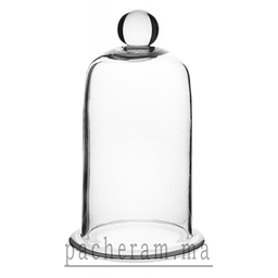 Cloche à vide en verre avec bouton